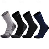 abordables Calcetines deportivos-1 Par Hombre Mujer calcetines de lana merino Calcetines para correr Mantiene abrigado Transpirable Anti ampollas Grueso Al aire libre tripulación media Retazos Lana Merina Gris oscuro Negro Azul