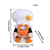 baratos decoração de ação de graças e outono-Boneco de pelúcia de gnomo de outono com abóbora, decoração de gnomo sem rosto com chapéu de chef para colheita de ação de graças, decoração de mesa de outono para exibição de festa na cozinha de casa