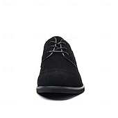 cheap Formal-Men&#039;s Oxfords Brogue Walking British PU Leather Suede Breathable Comfortable Slip Resistant Lace-up Dark Brown Black Blue Fall Winter