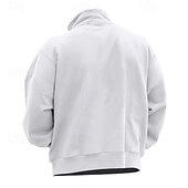economico felpe in pile-Per uomo Felpa con cappuccio e zip Felpa con zip Felpa con cappuccio in pile Aalbicocca Nero Bianco Vino Rosso Colletto Mao Semplice Zip a un quarto Sport &amp; Outdoor Casuale Quotidiano Streetwear Cool