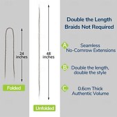 economico Capelli all'uncinetto-Extension per dreadlocks da 24 pollici, locs hippie all'uncinetto per donne, 10 ciocche morbide fatte a mano, locs all'uncinetto sintetiche sottili da 0,6 cm, extension per dreadlocks a doppia