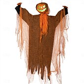お買い得  ハロウィンの小道具の照明-4フィートのアニマトロニクスゴーストパンプキン、吊り下げ式回転ヘッドライトアップジャックパンプキンゴーストサウンドアクティブハロウィン屋外パーティー装飾、不気味な音付き、怖いお化け屋敷の小道具、庭、芝生用