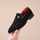 abordables Mocasines-Zapatos sin cordones de ante azul marino para hombre con detalles tachonados y detalles dorados: zapatos sin cordones de lujo para fiestas nocturnas, bodas y reuniones formales.