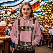 cheap Hoodies-Hoodie Print Casual Bavarian Bishop Sleeve Front Pocket Graphic for Women's Adults' 3D Print  for Carnival Oktoberfest Beer Vacation Party