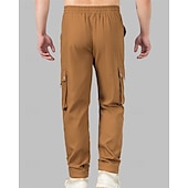 cheap Cargo Pants-Men&#039;s Cargo Pants Trousers Drawstring Elastic Waist Multi Pocket Plain Wearable Outdoor Daily Camping &amp; Hiking Fashion Classic Black Brown