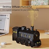 economico lampada da comodino-Diffusore di oli essenziali da 300 ml a forma di treno a vapore retrò &amp;umidificatore con telecomando a doppia modalità di nebulizzazione, perfetto per la camera da letto &amp;arredamento per ufficio