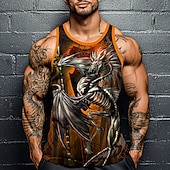 preiswerte 3D-Tanktops für Herren-Herren Drache Weste Unterhemd Ärmellos T-Shirt 3D-Druck Rundhalsausschnitt Hemd Mode Übertrieben Straße Lässig Täglich Rote Blau Purpur Sommer Frühling Bekleidung S M L XL XXL XXXL