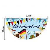 billige Hageflagg, Banner-Oktoberfest tysk bayersk vimpel flagg 3 x 1,5 ft ikke-pleated sjekk blå hvit vifte flagg banner polyester flagg feriested utendørs hengende dekorasjon