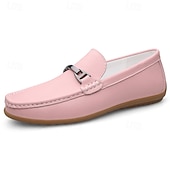 voordelige Casual loafers-Rode imitatieleren loafers voor heren, stijlvol instapmodel met comfortabele, zachte binnenzool, ideaal voor zakelijke, casual weekenden en reizen
