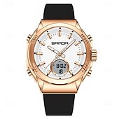 abordables Relojes digitales-Reloj electrónico Sanda 9103, nuevo, resistente al agua, con pantalla LED dual, multifuncional, para mujer.