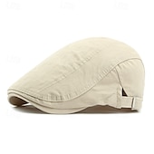 olcso Férfi kalapok-Férfi Vadászsapka Ascot Hat Newsboy Hat Fekete Sötétkék 100% pamut Divat Alkalmi Utca Napi Sima Állítható Fényvédő Légáteresztő
