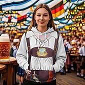 levne Mikiny s kapucí-Pivo Oktoberfest Kapuce Tisk Přední kapsa Grafika Pro Dámské Dospělé Karneval Pivo Oktoberfest 3D tisk Dovolená Párty