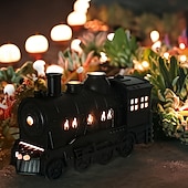 cheap Bedside Lamp-Retro Steam Train Humidifier With Fragrance Tray USB Power Supply Remote Control Operation Evaporative Work Suitable For Coverage Range Of 10-20 Square Meters Equipped With Simulated Flames