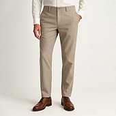 baratos Calças Elite Masculinas-Homens Calças Côr Sólida Comprimento do joelho O negócio Estilo Clássico Casual Preto Branco Sem Elasticidade