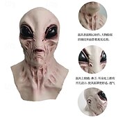 economico Maschera di Halloween &amp; Accessori-Maschera aliena spaventosa di Halloween per adulti, realistici costumi spaventosi, maschera in lattice per il viso, 4 varianti di colore, maschera horror extraterrestre, accessorio spettrale per feste