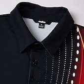 voordelige Heren Geometrisch Polo-Voor heren Meetkundig Lijn Polo Korte mouw Poloshirt Overhemden met kraag Casual School Buiten Alledaagse kleding Huiskleding 3D-afdrukken Zomer Rood blauw Groen
