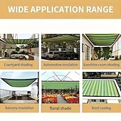 cheap Camping Furniture-Sun Shade Net, High-Density Breathable Colorful Striped Durable Plastic Sunshade Cloth for Patio, Picnic, Carport, Garden, Porch Awning