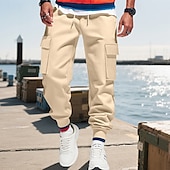 economico Pantaloni della tuta-Per uomo Pantaloni Cargo Joggers Pantaloni Pantaloni da Tuta Cargo Elastico in vita Coulisse Multi-tasche Semplice Indossabile All&#039;aperto Quotidiano Campeggio &amp; Escursionismo Moda Classico Nero Rosso