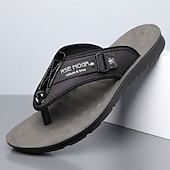 billige Ferietøfler-herre flip-flops i kunstskinn og netting, pustende slip-on-design med polstret såle, ideell for sommerstrand ved bassengkanten og avslappede helger