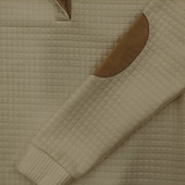 お買い得  ベーシックスウェットシャツ-男性用 ワッフルスウェットシャツ スウェットシャツ 路肩に寄せて下さい ブラック ホワイト グリーン カーキ色 グレー スタンドカラー カラーブロック パッチワーク ミリタリー スポーツ カジュアル ストリートファッション カジュアル アスレチック 春 秋 衣類 パーカー トレーナー