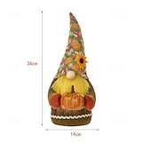 billiga tacksägelse &amp; höstdekoration-Ansiktslös gnomdekoration med höstpumpahuvud, kreativ plyschfigur på bord, höstlovs-gnomdocka för säsongsbetonad display i hemmakontor