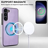 Χαμηλού Κόστους Samsung Θήκη-τηλέφωνο tok Για Samsung Galaxy S22 S22 Plus Ultra Α53 A52 Πίσω Κάλυμμα Μαγνητική Υποστήριξη ασύρματης φόρτισης Ανθεκτική σε πτώσεις Ρετρό TPU PU δέρμα