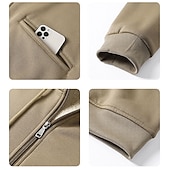 economico felpe in pile-Per uomo Felpa con cappuccio Felpa con cappuccio e zip Felpa con cappuccio in pile Felpe con cappuccio spesse Giallo Verde militare Cachi Grigio Con Cappuccio Semplice Con zip Tasca Lavoro Sport