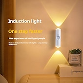 cheap Puck Lights-1 Pc Led Charging Puck Lights Spotlight, Sensor  Night Light, Usb Charging, Three Color Dimming, Magnetic Installation, No Need For Wiring Or Punching Hole