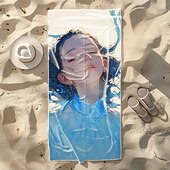 お買い得  ブランケット＆毛布-柔らかく吸収性のあるビーチタオル - 軽量で速乾性があり、砂がつきにくいデザインで、ビーチ、プール、旅行に最適です。