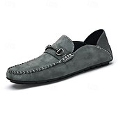 abordables Chaussures sans lacets &amp; mocassins-Mocassins en daim beige pour hommes avec boucle, légers et flexibles, parfaits pour une tenue de bureau décontractée, des soirées sociales et des journées de détente