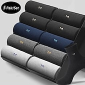 economico calzini da uomo-Per uomo 5 Paia Pacchi Multipli Calzini Calzini a Mezza Gamba Calzini da Corsa Calzini Casual Nero Bianco Colore Colore Solido / Tinta Unita Vacanza Sport &amp; Outdoor Quotidiano Base Medio Primavera