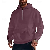 baratos Moletom com capuz de lã-Homens Moletom Moletom com capuz Tático Preto Branco Roxo Verde Cinza Claro Com Capuz Tecido Bolso frontal Desportos e Ar livre Casual Diário Roupa de rua Legal Roupa de Esporte Outono &amp; inverno Roupa