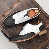 billiga Formell-Herrskor i brunt brogue-material i konstläder – eleganta snörskor för business casual, kontor och semiformella evenemang