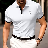 economico Polo Classico da Uomo-Per uomo Polo in Cotone Maglia da golf Casuale Sportivo Bavero Colletto Polo a Coste Manica Corta Moda Essenziale Semplice Classico Estate Primavera Vestibilità aderente Nero Bianco Giallo Rosso Polo