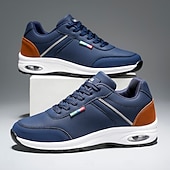 tanie Casualowe sneakersy-męskie brązowe i granatowe trampki Air Cushion – oddychające, lekkie buty sportowe z amortyzacją do codziennych spacerów, ćwiczeń na siłowni i podróży po mieście