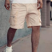 economico All&amp;#39;aperto-Per uomo Pantaloncini cargo Shorts Pantaloncini Estivi Coulisse Elastico in vita Multi-tasche Patchwork Comodità Indossabile Lunghezza al ginocchio All&#039;aperto Sport Quotidiano Moda Casual Nero Bianco