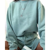 女性用 トラックスーツ プルオーバースウェットシャツ スウェットショーツ レース ソリッド スーツウェア 秋 Темный хаки ブラック ジム アスレイジャー ランニング 防風 長袖 スポーツ アクティブウェア 伸縮性あり レギュラー お買い得  トラックスーツ-女性用 トラックスーツ プルオーバースウェットシャツ スウェットショーツ レース ソリッド スーツウェア 秋 Темный хаки ブラック ジム アスレイジャー ランニング 防風 長袖 スポーツ アクティブウェア 伸縮性あり レギュラー