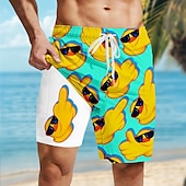 voordelige Dieren &amp; Vogels-Voor heren Kleine gele eend Grappig Gevoerde shorts 2 in 1 zwemshorts Zwemshorts Medium Taille Hawaii Feestdagen Zijzakken Met compressievoering Elastische tailleband met trekkoord Ontwerper Kleding
