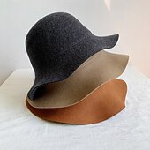 economico Cappelli-Cappelli da pescatore da donna in maglia di cashmere, cappello da pescatore pieghevole, caldo, autunno e inverno, colore unico
