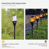 cheap Pathway Lights &amp; Lanterns-1 Pc Outdoor Waterproof Solar LED Torch Ground Plug Light Lawn Garden Courtyard Path Halloween Christmas Festival Flame Jumping Decorative Light Landscape Light