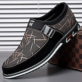 cheap Men&#039;s Slip-ons &amp; Loafers-Men&#039;s Black Mesh Slip-On Casual Shoes with Star Pattern – Lightweight Streetwear Shoes for Travel, Urban Walks &amp; Weekend Outings