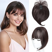 preiswerte Stirn-Pony-Haarteil mit Clip-in-Pony, 360°-3D-Cover, Haarteile für Frauen mit dünner werdendem Haar, Upgrade-Haarteil mit Pony-Clip, 10 Zoll glatte Haarteile für Frauen