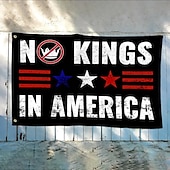 economico Bandiere da Giardino, Striscione-Nessun re protesta all'aperto al chiuso con occhielli bandiera americana casa cortile giardino decorazioni festa striscione cartello