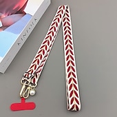 economico Lanyards e cinturini da polso per telefono-tracolla per cellulare con corda appesa, tracolla con foglia di rattan ricamata, catena appesa, ciondolo con perla, cordino regolabile per il collo, corda intrecciata a mano