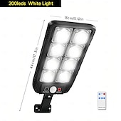 cheap Outdoor Wall Lights-100/200led Solar Street Light IP65 Waterproof Solar Outdoor Motion Sensor Lights Solar Wall Light with Remote for Garden Yard  1PC
