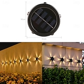 economico Applique per esterni-1 lampada da parete solare impermeabile per esterni con 5 fasci LED, illuminazione per cortile, giardino, recinzione, balcone, scala