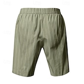 voordelige Klassiek-Voor heren Korte broek Linnen korte broek Zomer korte broeken Strandshorts Trekkoord Zak Elastische taille Gestreept Comfort Ademend Korte Strand Vakantie Feestdagen Hawaii Boho Zwart Marineblauw