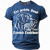 abordables T-shirts amusants pour hommes-T-shirt pour homme Pointer à poil dur allemand - À manches courtes &#039;Le chien parfait porte une barbe&#039; Tee graphique pour amoureux des chiens de chasse