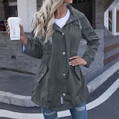 preiswerte Wasserdichte Jacken-Damen Wanderjacke Regenjacke Regenmantel Außen Wasserdicht Winddicht Wanderoutfits Wanderbekleidung Frühling Herbst Oberteil Baumwolle Camping / Wandern / Höhlenforschung Laufen Einfarbig Dunkelgrau