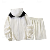 abordables Chándales-Hombre Tracksuit Conjunto deportivo 2 Piezas Deportivo Manga Larga Protección Solar Transpirable Secado rápido Ropa de deporte Ropa de Deporte Bloque de color Rosa Azul Morado